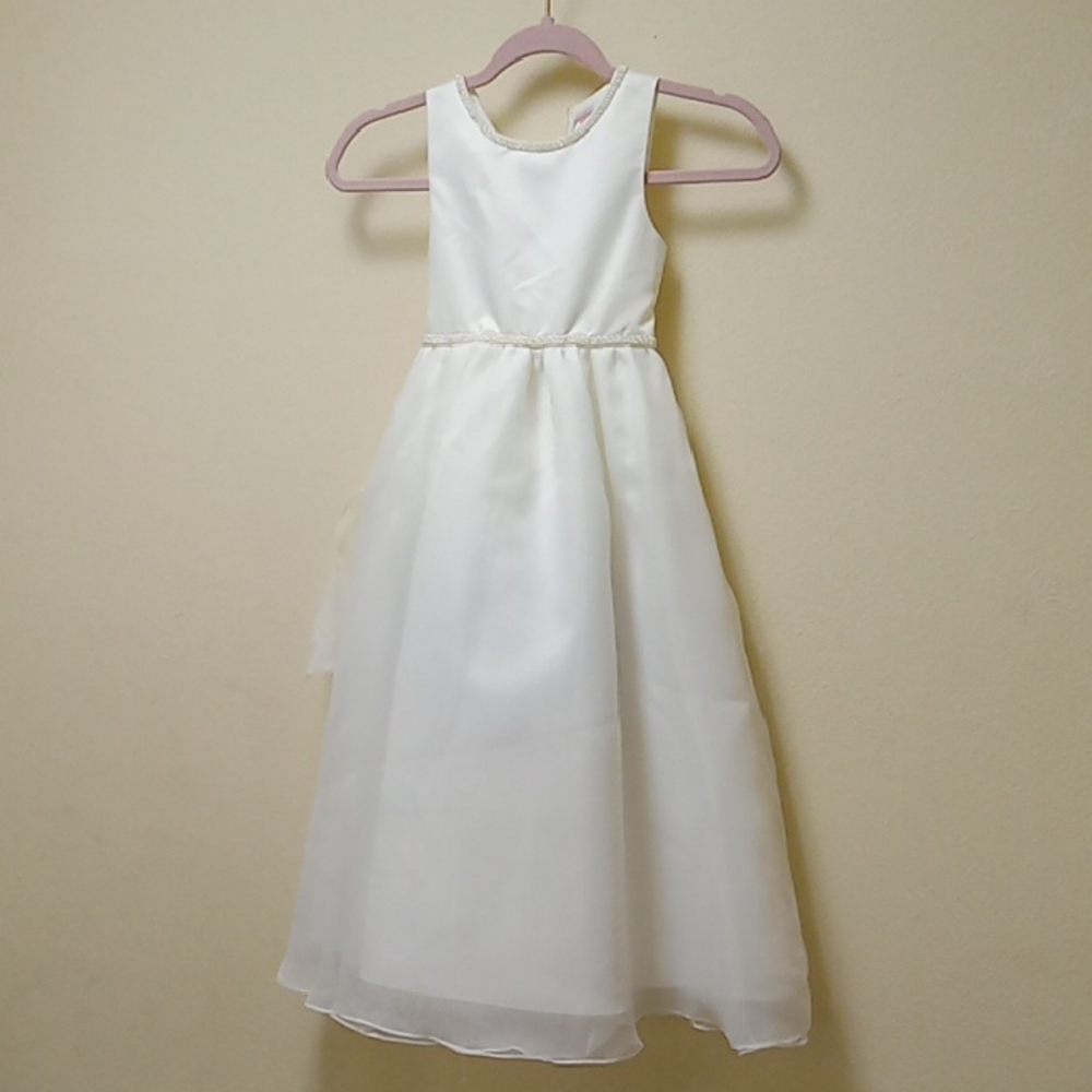 Rosebud White Formal Kids Dress